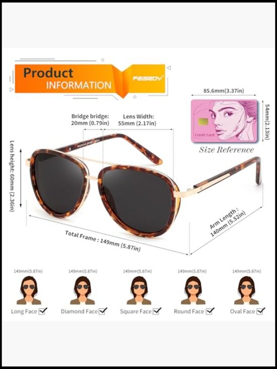 Retro Polarized Aviator Sunglasses Metal Frame UV400 Protection main image 6